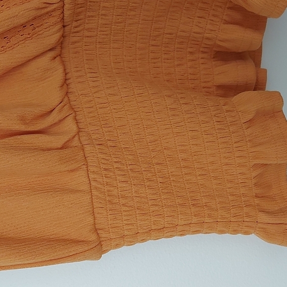 1. State Faux Wrap Top with Smocked Waist and Lace Detail Size Medium - Picture 7 of 7